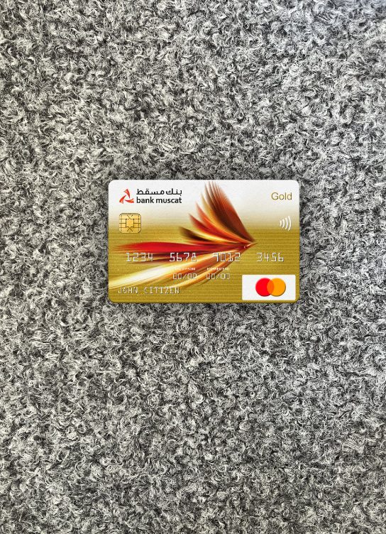 Download Oman Bank Muscat bank mastercard gold photolook front Photoshop template